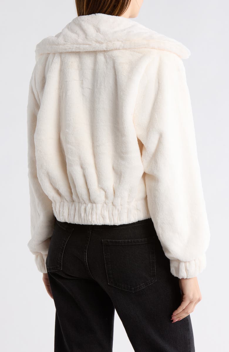 INTERNATIONAL DESIGNER Faux Fur Bomber Jacket, Alternate, color, Natural