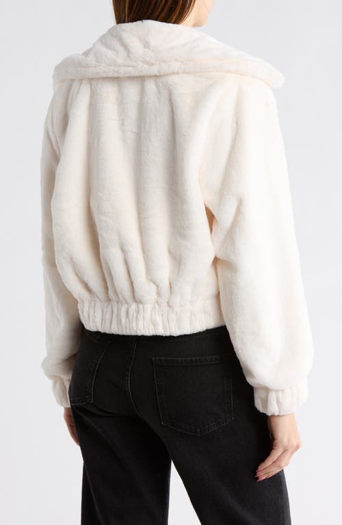 International Designer Faux Fur Bomber Jacket In Brown