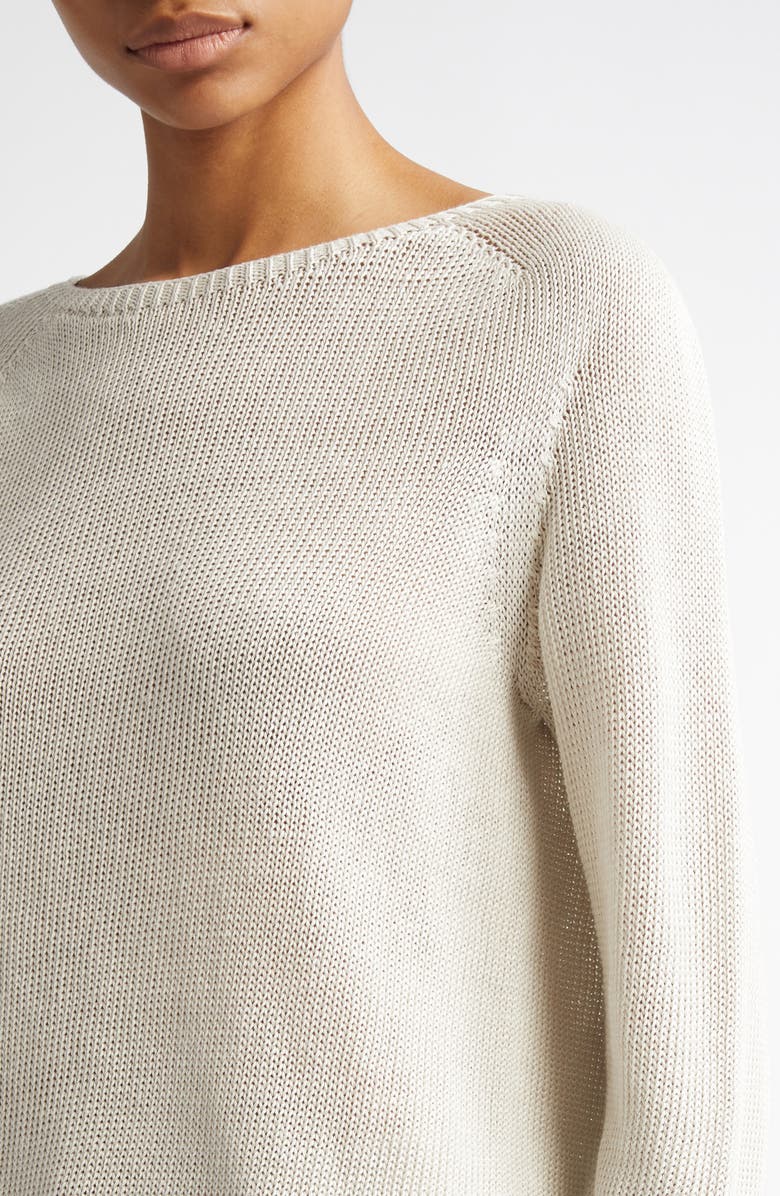 Max Mara Giolino Boat Neck Linen Sweater, Alternate, color,