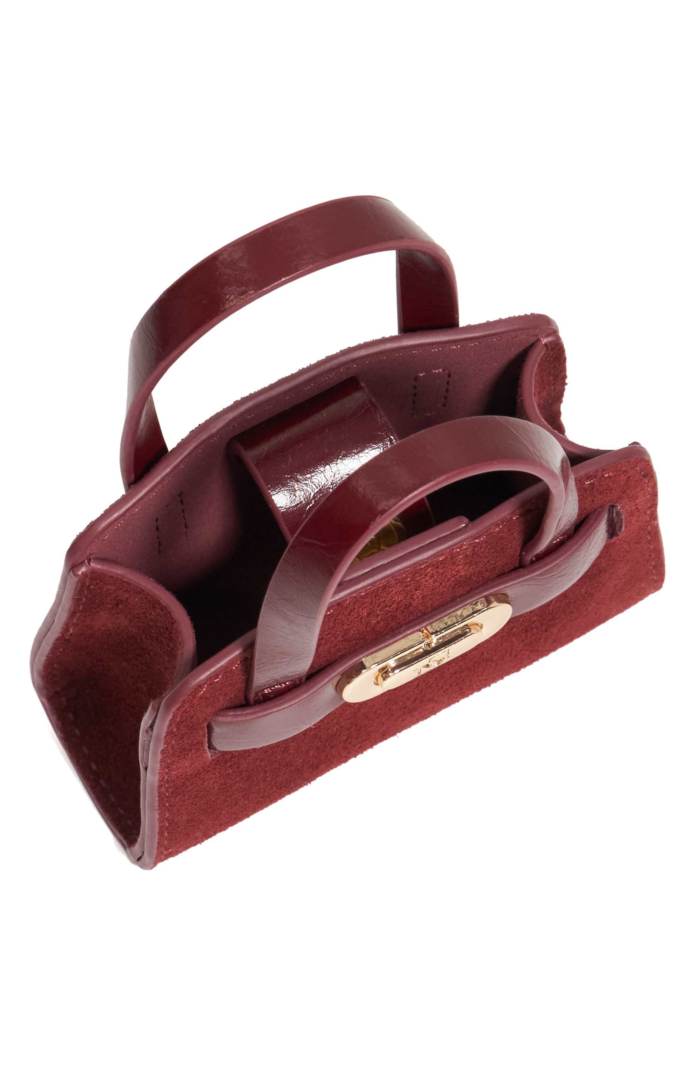 Dune London Define Bag Charm, Alternate, color, Burgundy