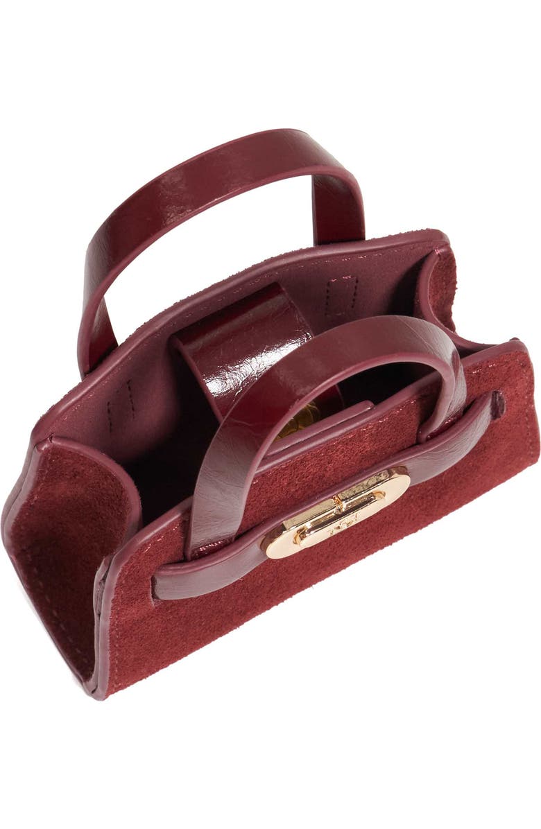 Dune London Define Bag Charm, Alternate, color, Burgundy
