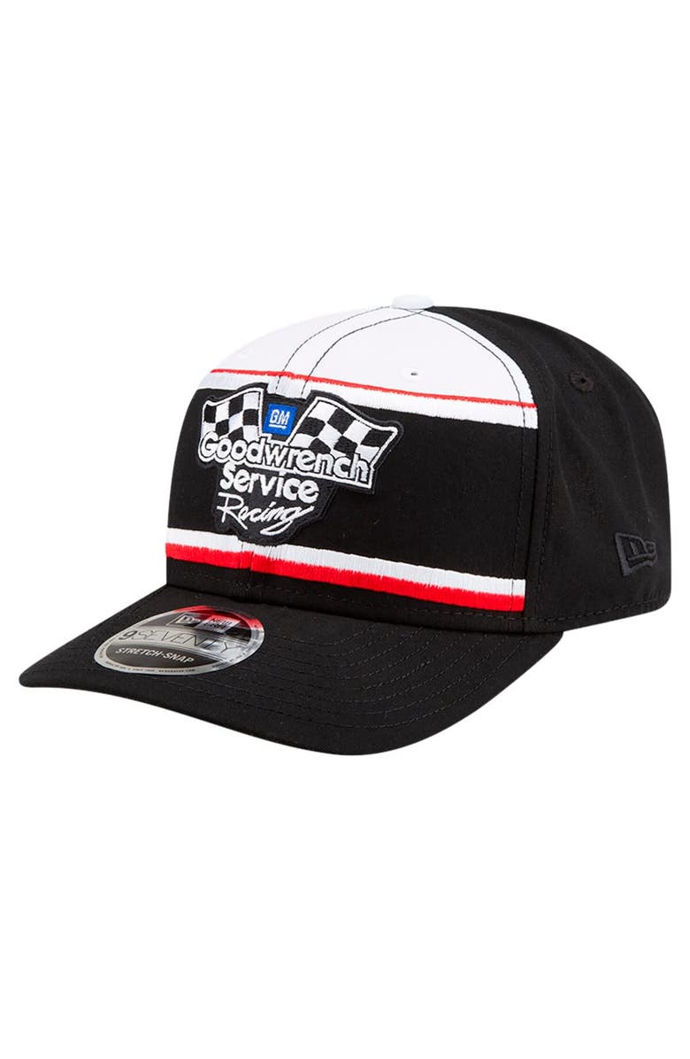 New Era Men's New Era Black/White Dale Earnhardt Goodwrench Service 9SEVENTY Stretch-Snap Hat, Main, color,