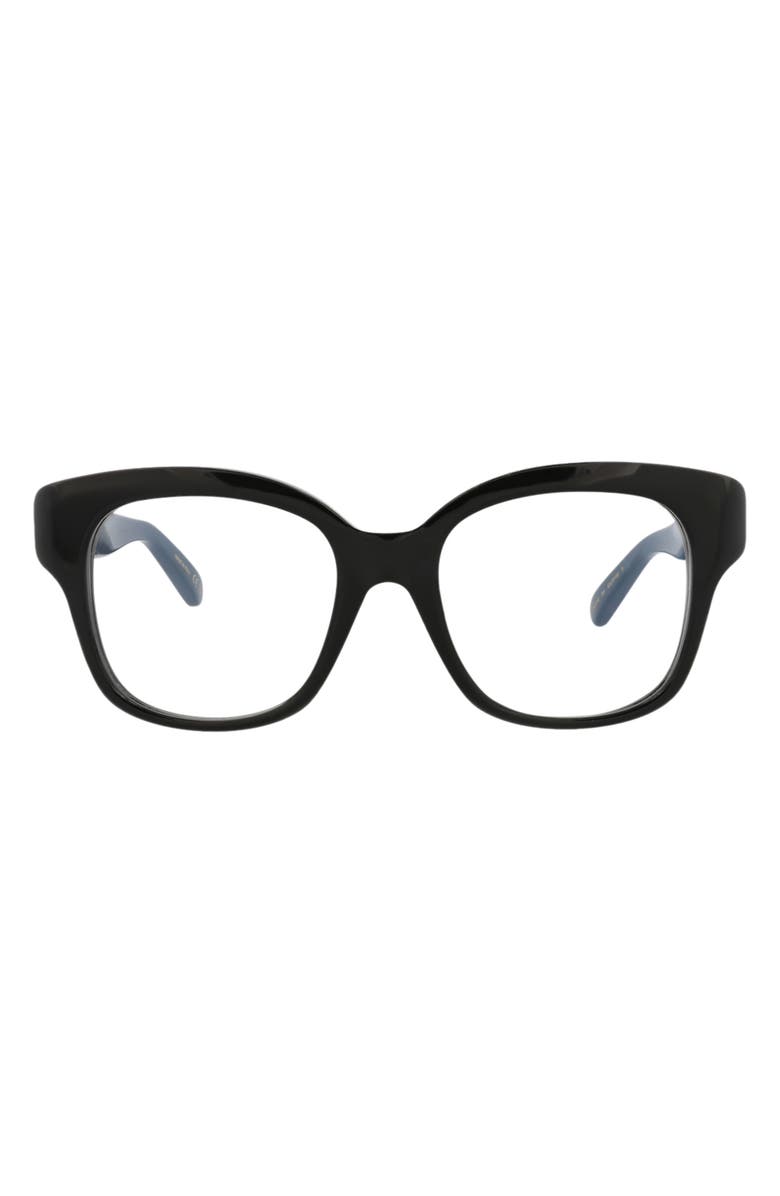 Pomellato Novelty 52mm Square Optical Glasses, Main, color, Black Black Transparent