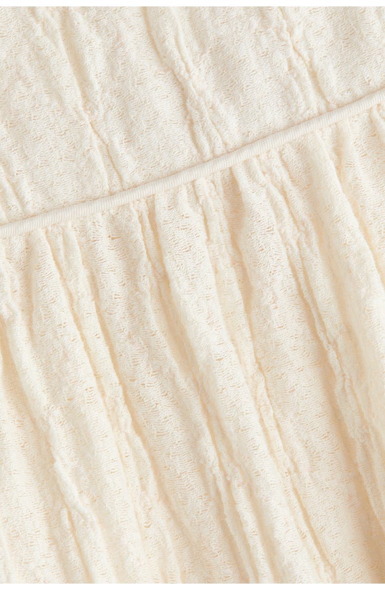 H&M Textured jersey midi skirt, Alternate, color, Cream