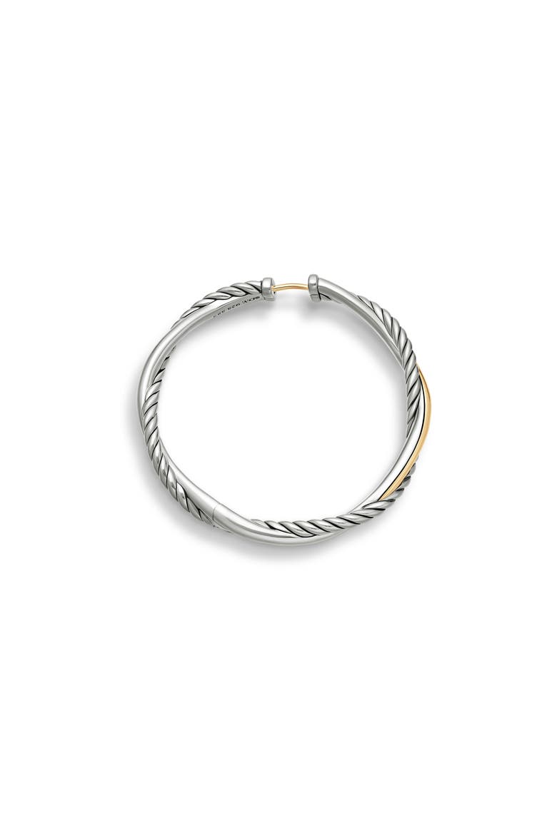 Petite Infinity Hoop Earrings in Sterling Silver with 14K Yellow Gold, Alternate, color, STERLING SILVER WITH 14K GOLD