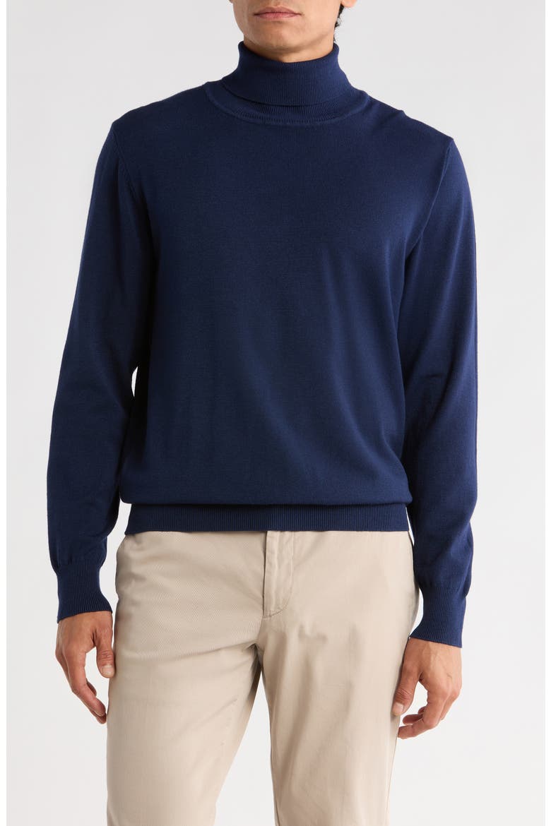 Slim Fit Turtleneck Sweater, Main, color, NAVY