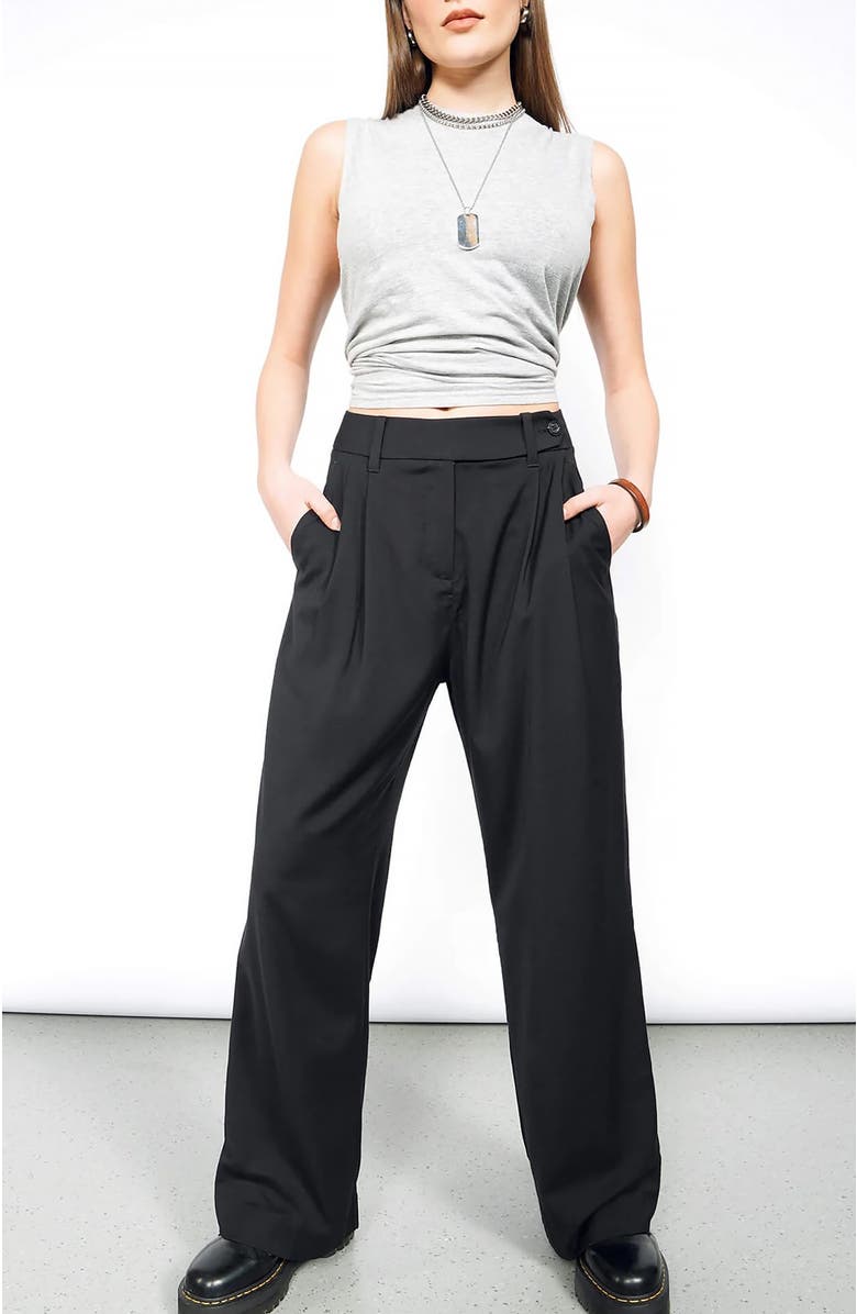 WILDFANG The Empower Wide Leg Trouser, Main, color, Black