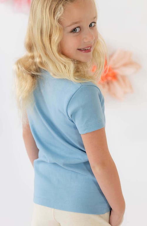 Mightly Organic Cotton Long Sleeve Ribbed Scoop Neck Tee In Chambray