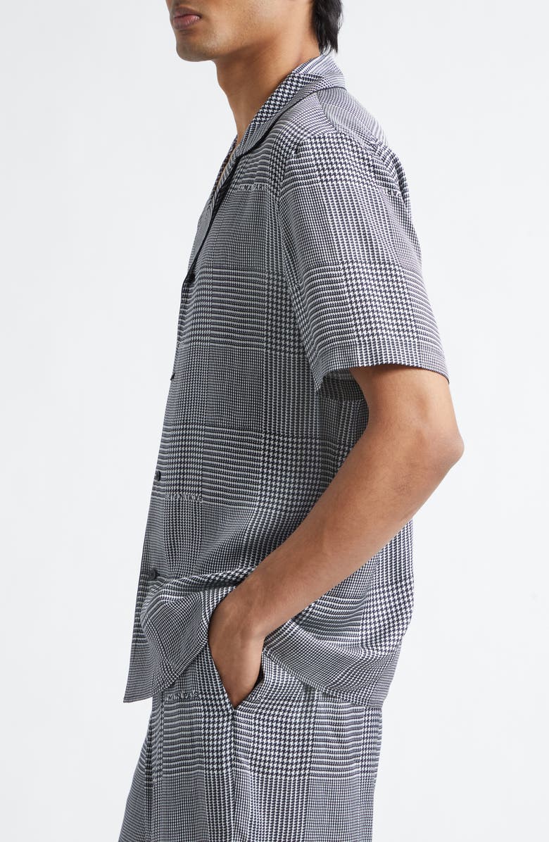 Balmain Prince of Wales Logo Button-Up Shirt, Alternate, color, Eab Blk/ White