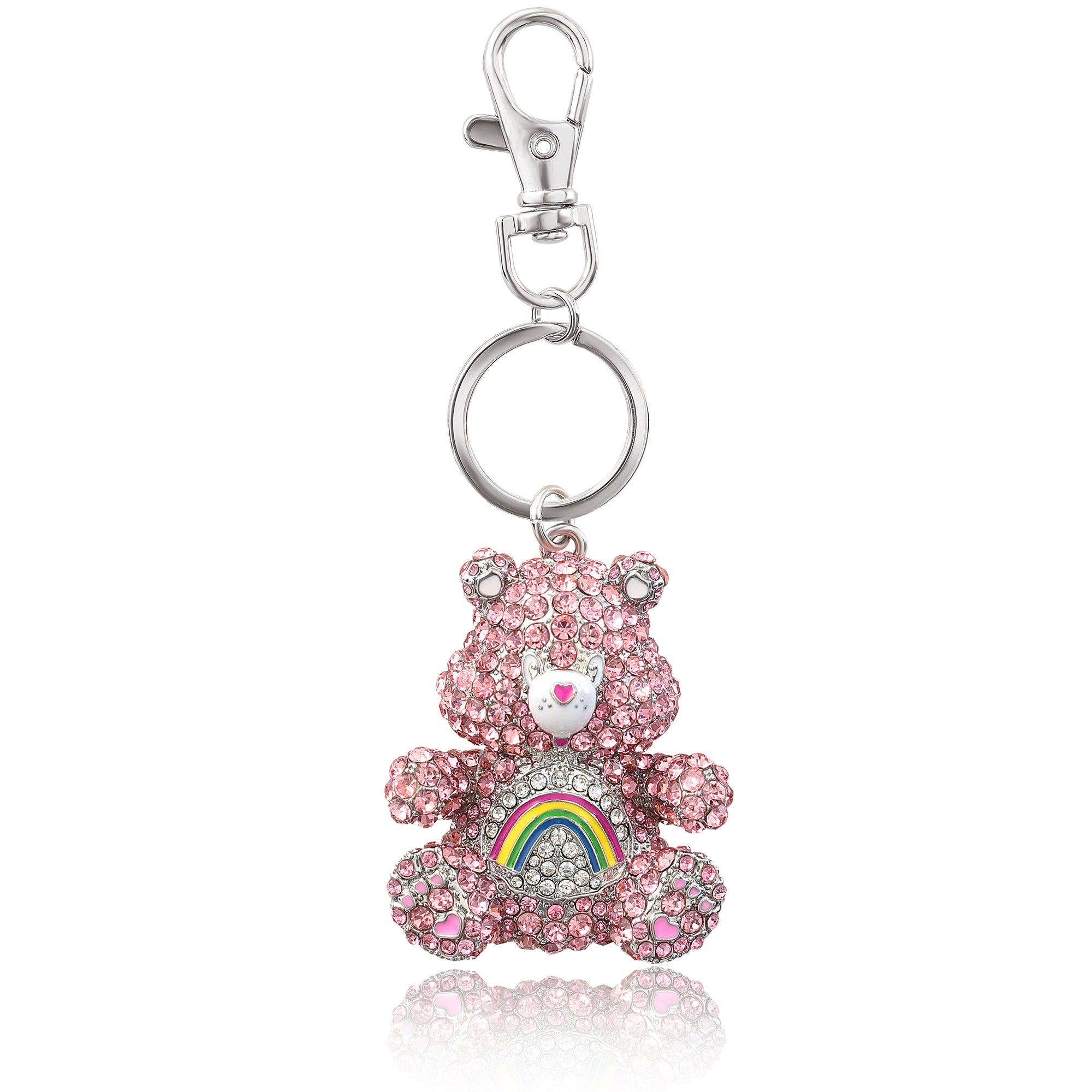 Care Bears Pave 3D Bling Cheer Bear Keychain, Main, color, 