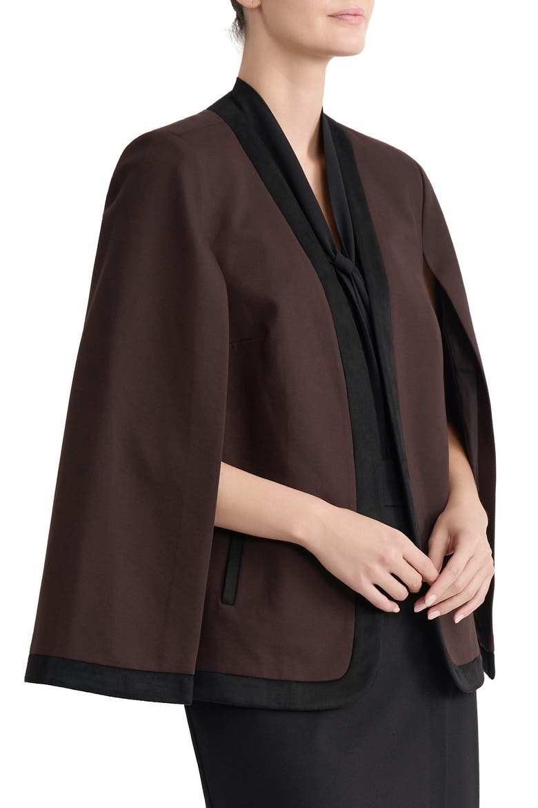 Cape with Combo Framing, Alternate, color, RICH CHOCOLATE/ BLACK