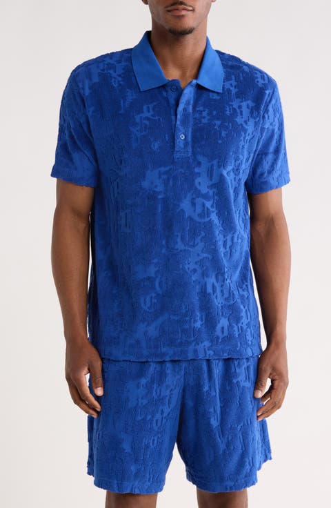 Logo Cotton Blend Terry Polo