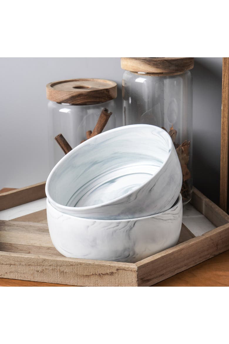Brighton Porcelain 4-Piece Bowl Set, Main, color, Gray