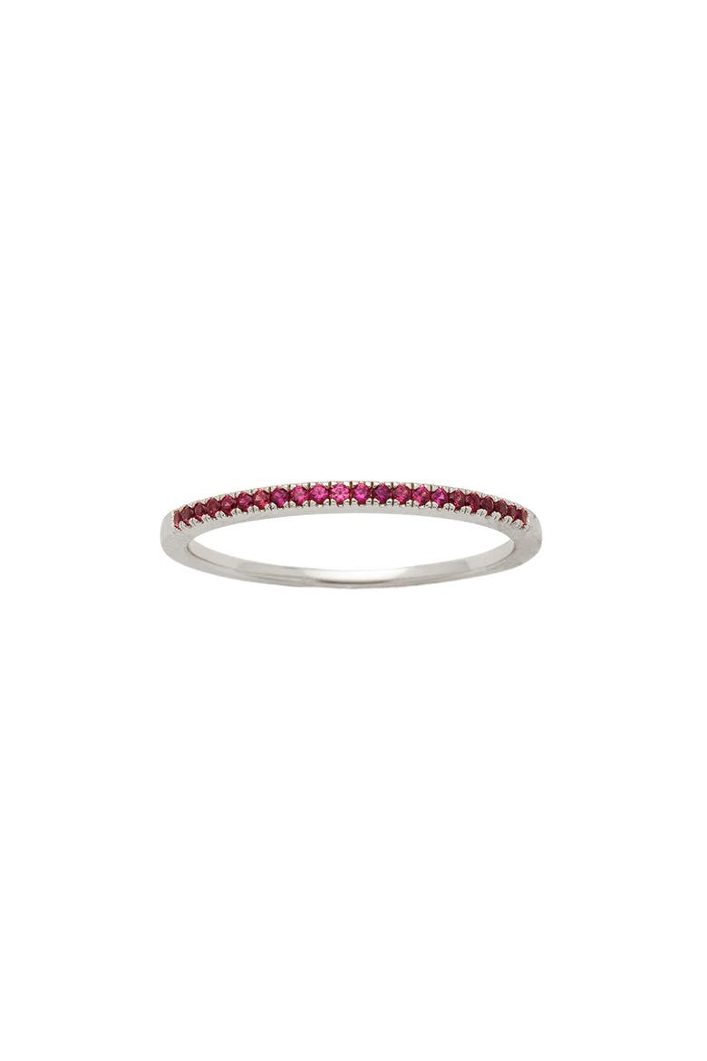 Birthstone Stacking Ring, Main, color, SILVER JULY