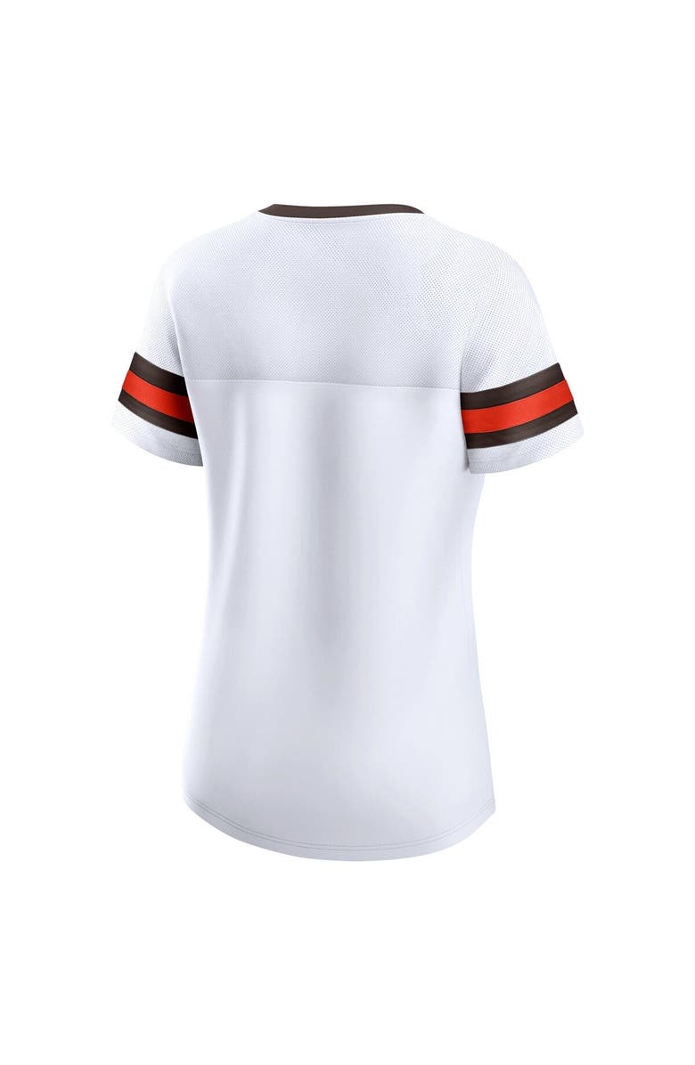FANATICS Women's Fanatics Branded White Cleveland Browns Brownie The Elf Gridiron Classics Sunday Best Lace-Up T-Shirt, Alternate, color, 