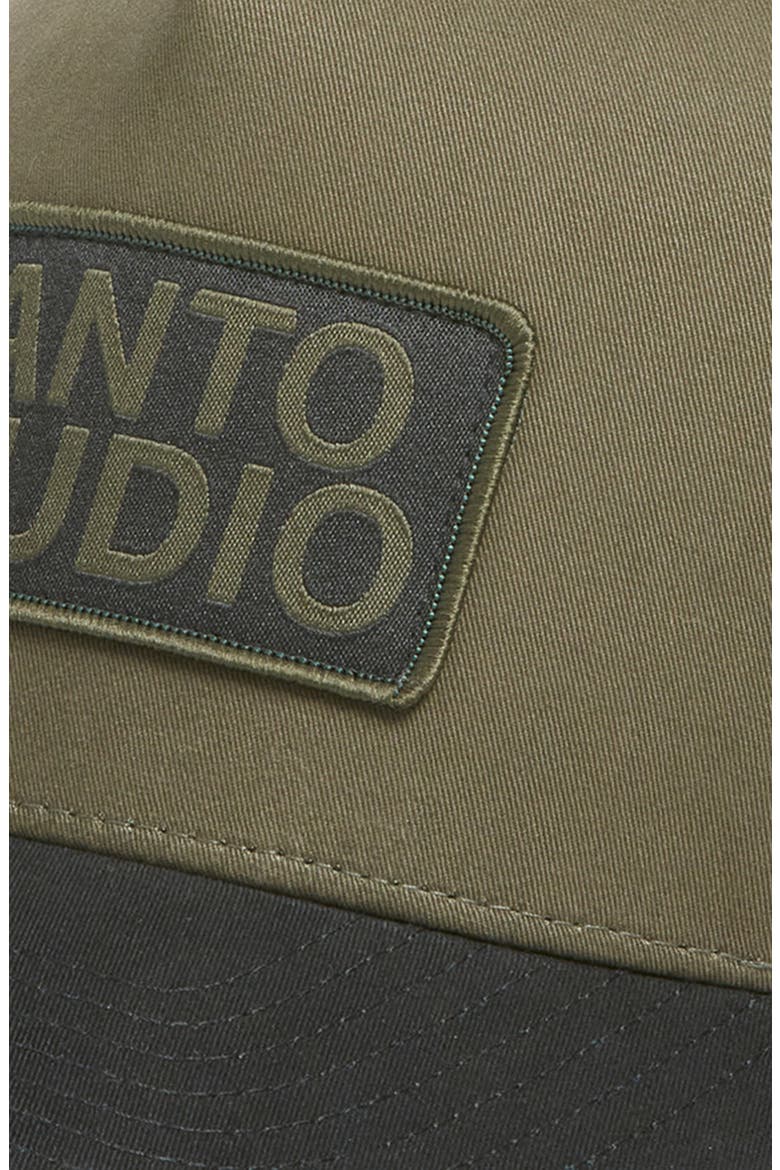 Logo Patch Snapback Trucker Hat, Alternate, color, OLIVE