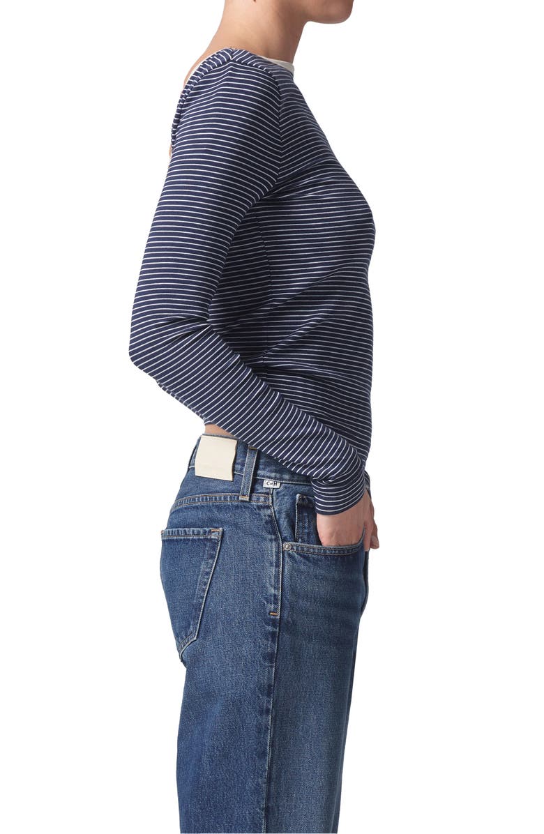 Citizens of Humanity Carys Newport Stripe Scoop Back Top, Alternate, color, 