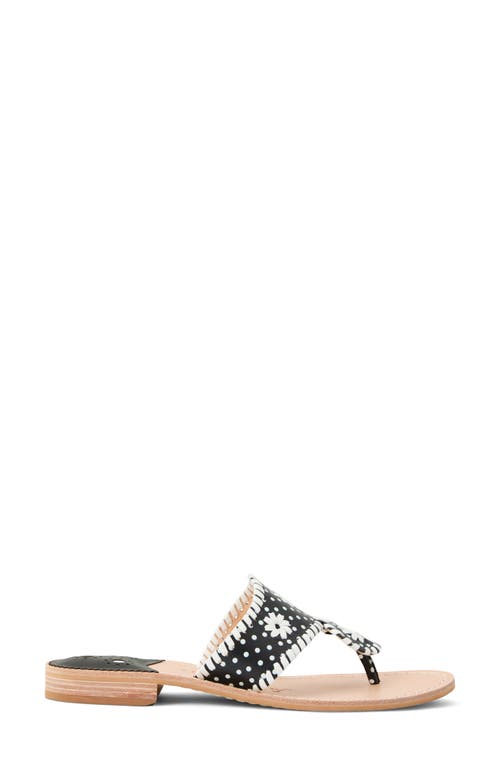 Jack Rogers Jacks Flip Flop In Black/wht Dot Pat