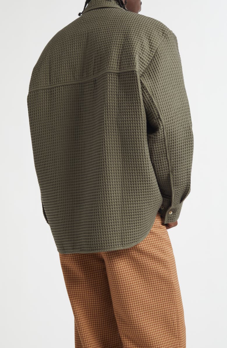 Séfr Oseary Waffle Stitch Button-Up Shirt, Alternate, color, Pine Tree
