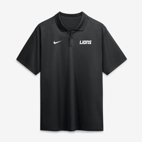 Men's Nike Black Detroit Lions Wordmark Victory Dri-FIT Polo