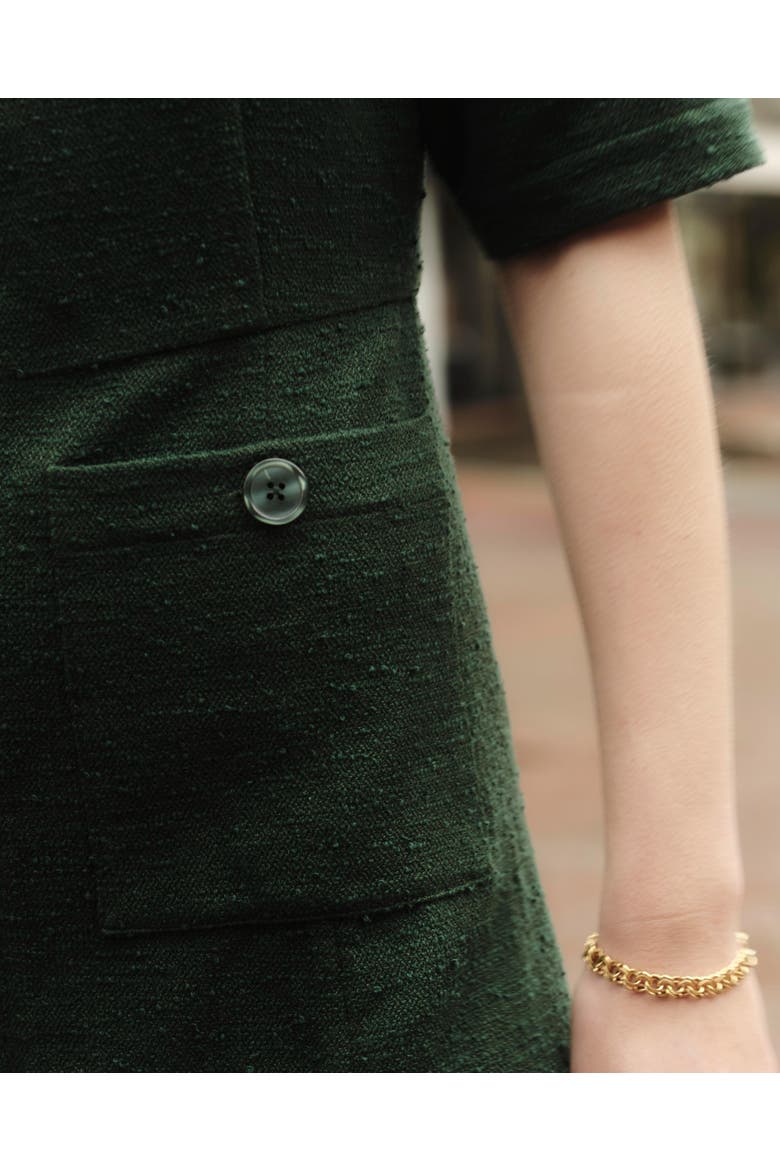 Reanna Bouclé Midi Dress, Alternate, color, Spruce