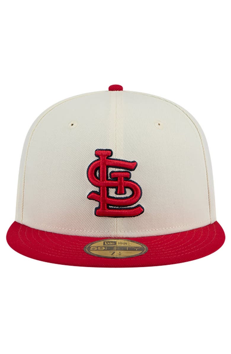 New Era Men's New Era White St. Louis Cardinals Evergreen Chrome 59FIFTY Fitted Hat, Alternate, color, White