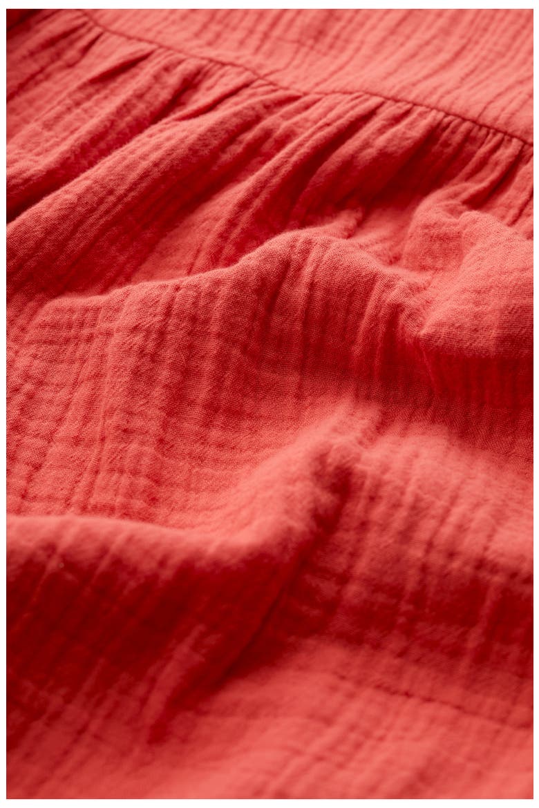 Pebble Comb Organic Cotton Double Gauze Dress, Alternate, color, CARNELIAN