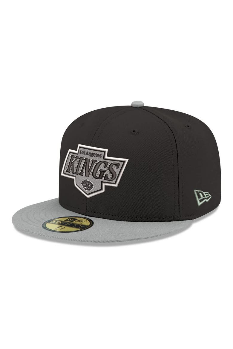 Men's New Era  Black Los Angeles Kings Core Logo Two-Tone 59FIFTY Fitted Hat, Main, color, Black