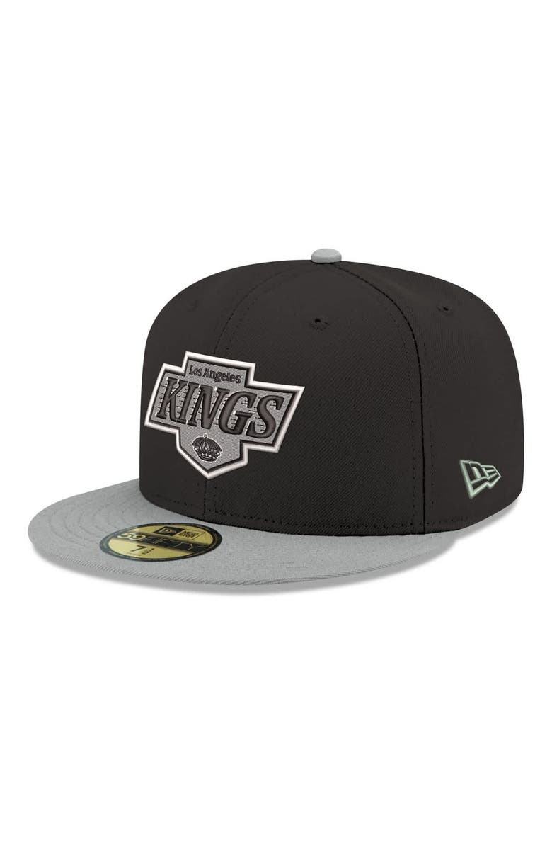 New Era Men's New Era  Black Los Angeles Kings Core Logo Two-Tone 59FIFTY Fitted Hat, Main, color, Black