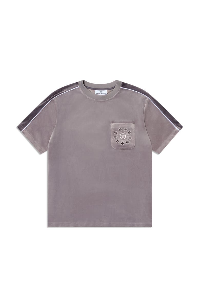 Sergio Tacchini Cresta Velour Pocket T-shirt, Alternate, color, Sleet