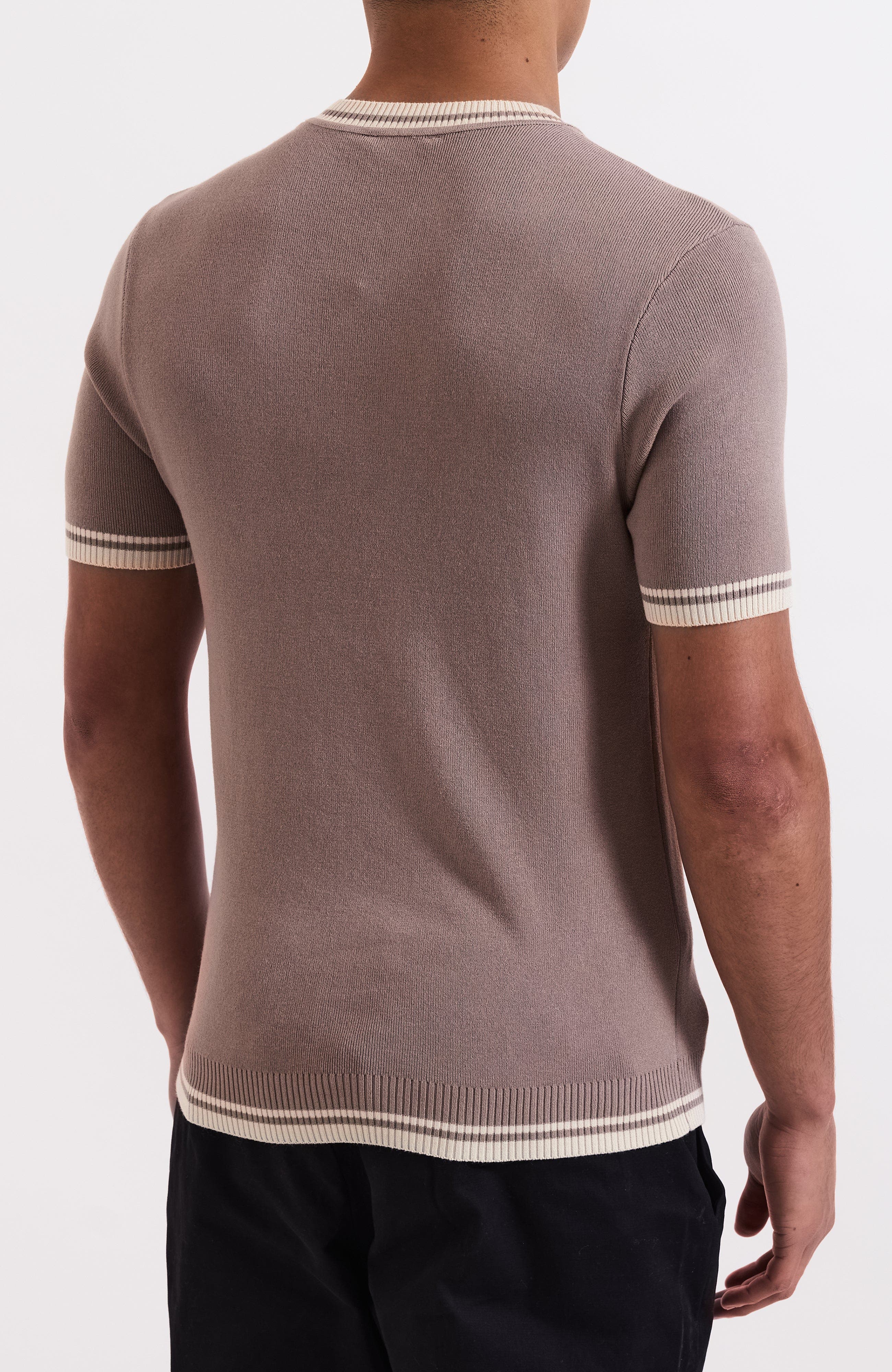 Riccio Slim Knit Tipped Tee - image 4