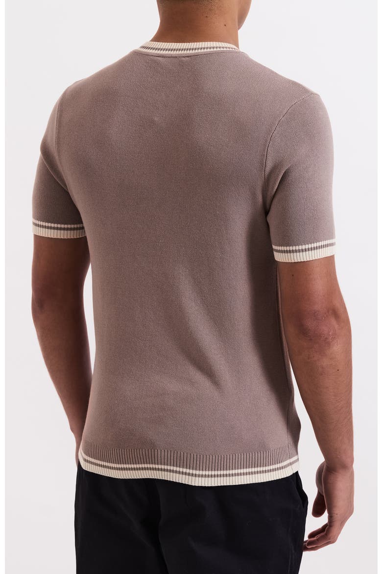 Riccio Slim Knit Tipped Tee, Alternate, color, Medium Beige