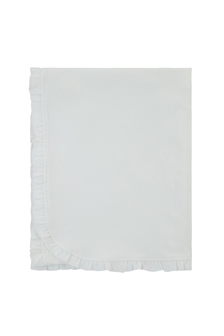 Side Ruffle Blanket, Main, color, Ivory