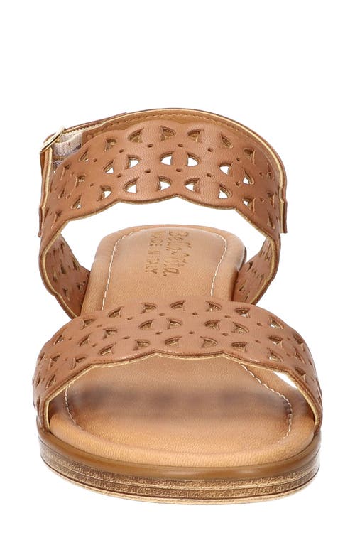 Bella Vita Zoe Italy Perforated Sandal In Whiskey Italian Leather