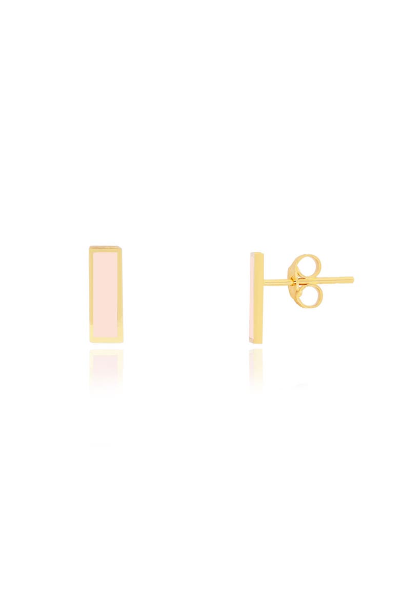 Pink Pearl Bar Stud Earrings, Main, color, Pink Pearl