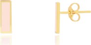 The Lovery Pink Pearl Bar Stud Earrings