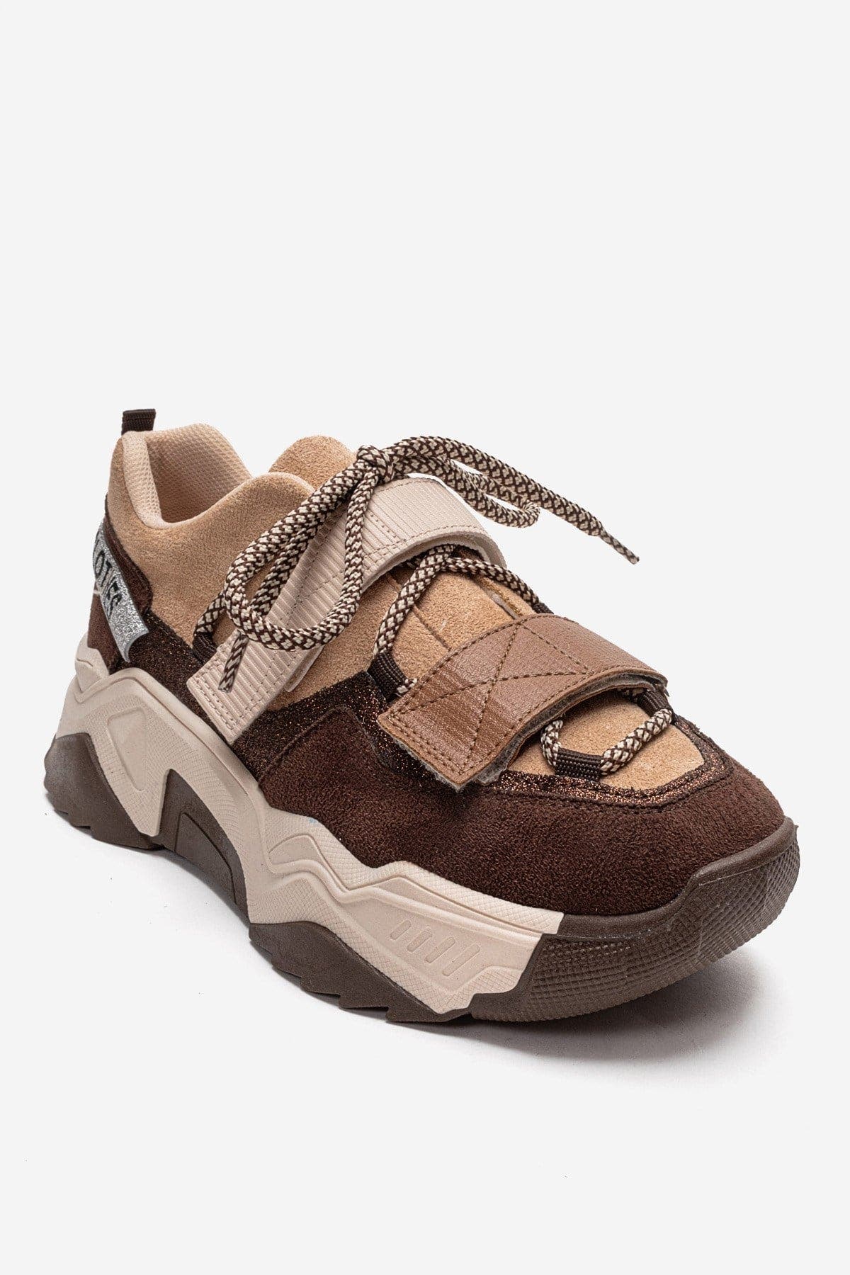 Lulen Velcro Sport Sneakers, Alternate, color, Brown Suede