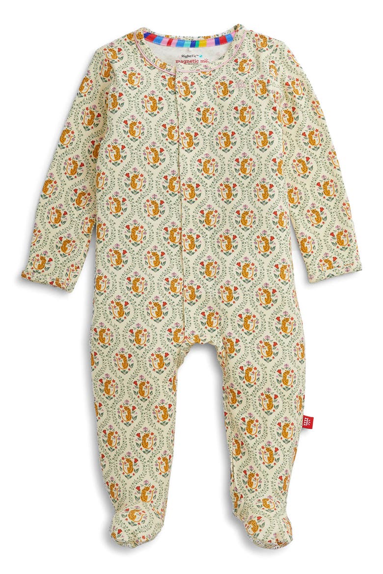 Kids' Fleur Sauvage Footie, Main, color, BEIGE