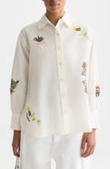 Scotch & Soda Embroidered Cotton & Linen Button-Up Shirt