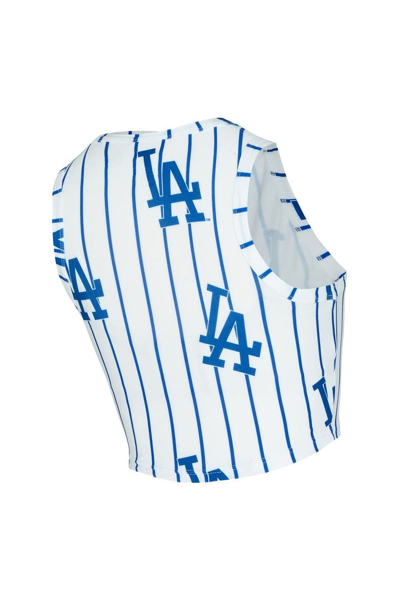 Women's Concepts Sport  White Los Angeles Dodgers Pinstripe Record Tank & Short Set, Alternate, color, White