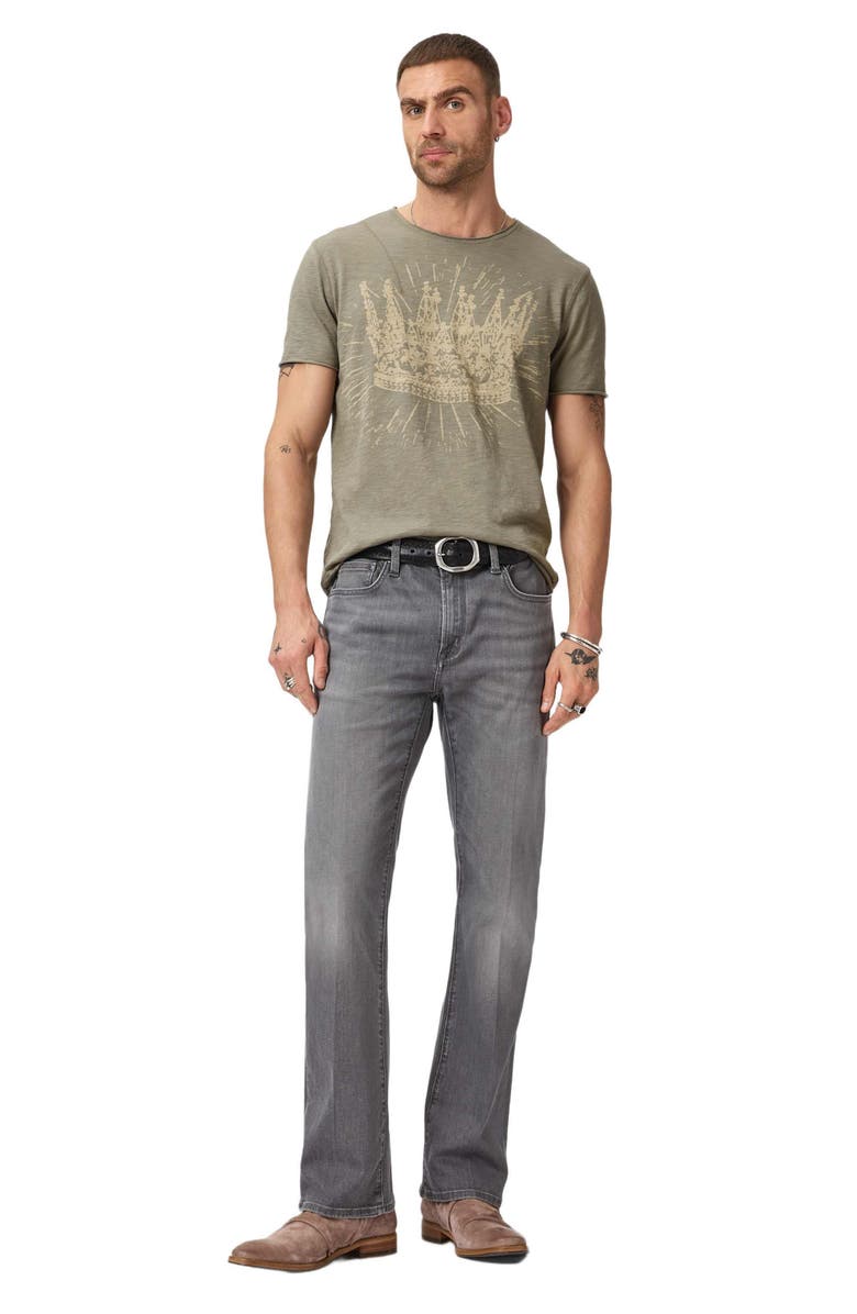 John Varvatos Raw Edge Shoulder Detail Graphic T-Shirt, Alternate, color, Light Olive