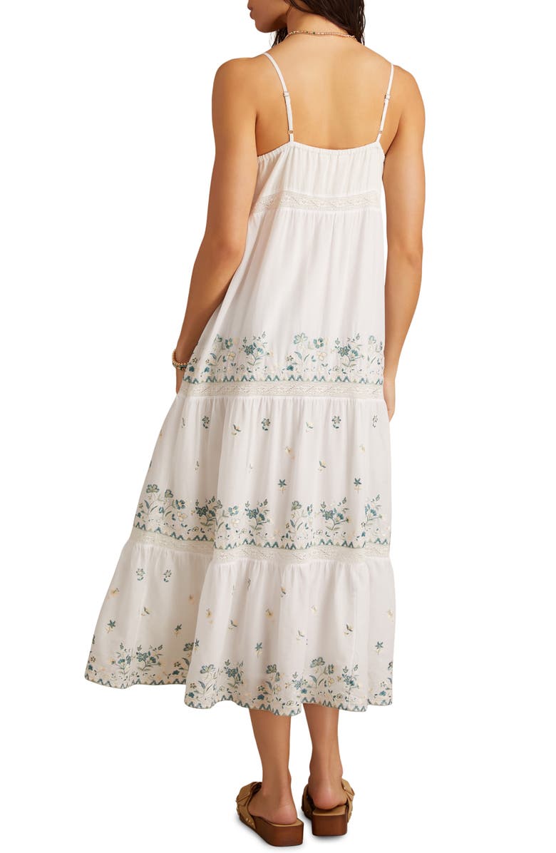 Lucky Brand Floral Embroidered Tiered Cotton Sundress | Nordstrom