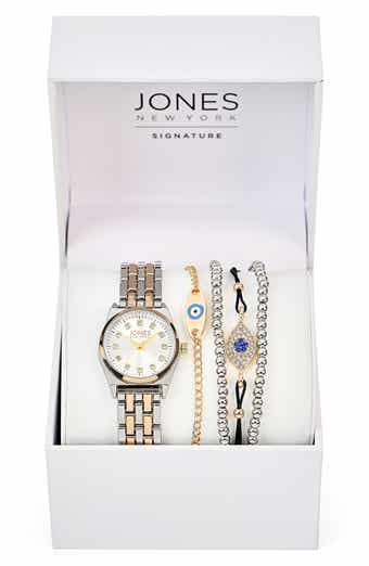 Jones New York Two-Tone Bracelet Watch & Bracelets Set, 26mm x 32mm