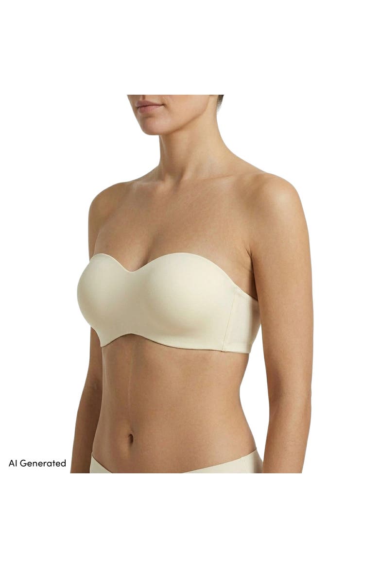 Strapless Convertible Bra True Solutions Light Weight Microfiber Basics, Alternate, color, Ivory