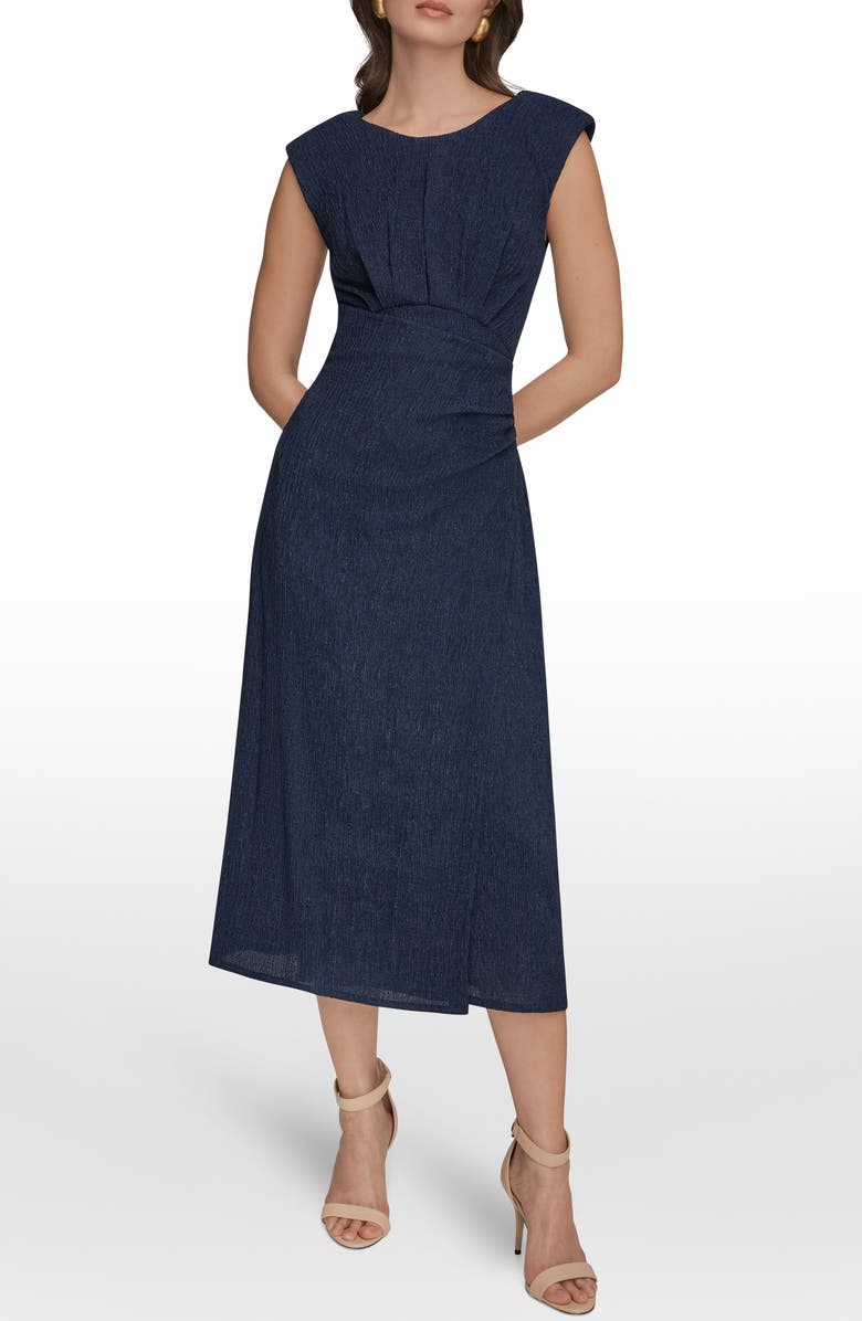 Donna Karan New York Cap Sleeve Midi Dress, Alternate, color, Nightfall