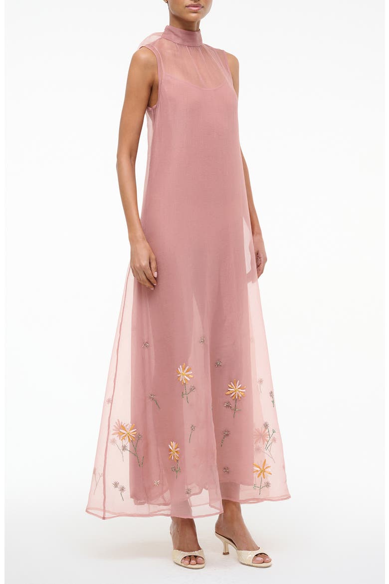 STAUD Albee Embroidered Sleeveless Maxi Dress (Women)