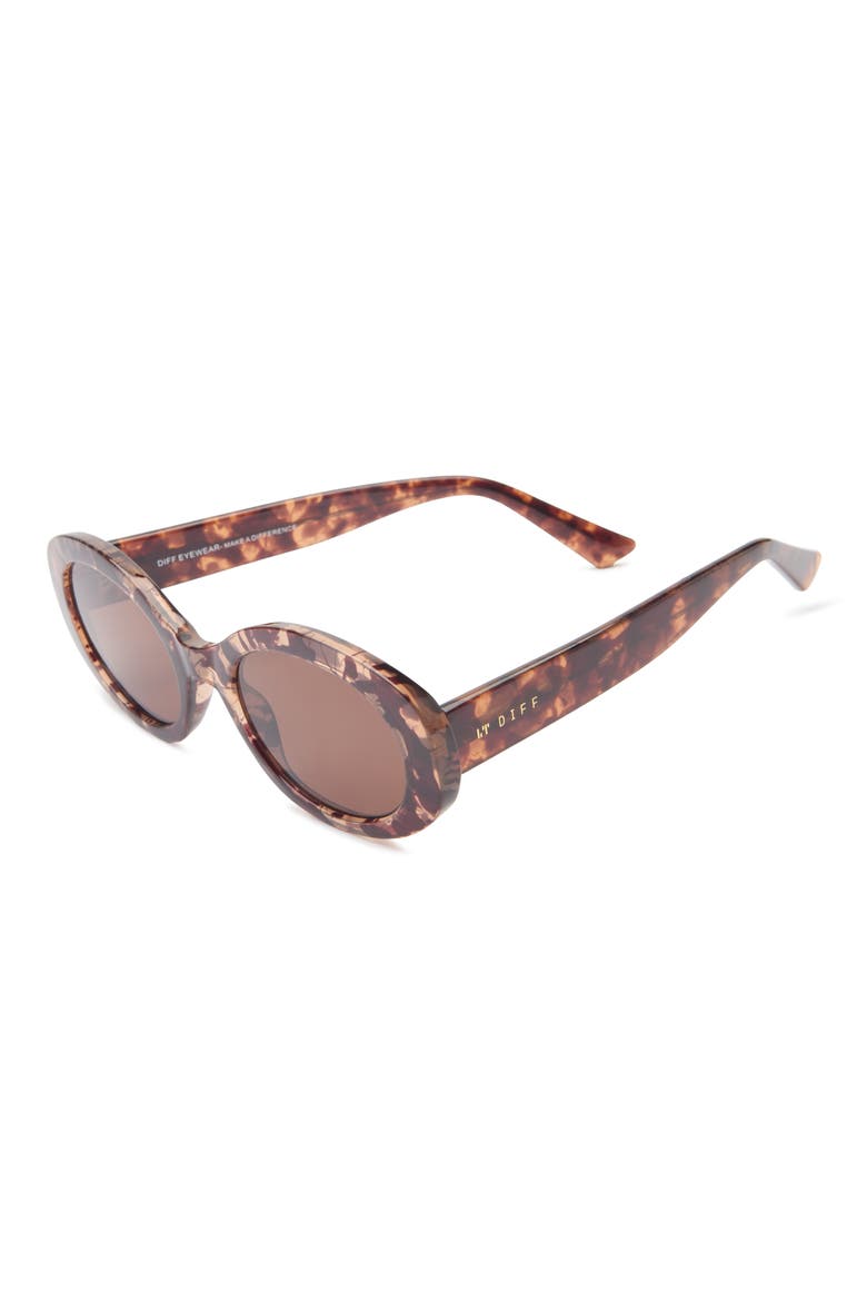 Delaney 52mm Oval Sunglasses, Alternate, color, CARAMEL TORTOISE BROWN