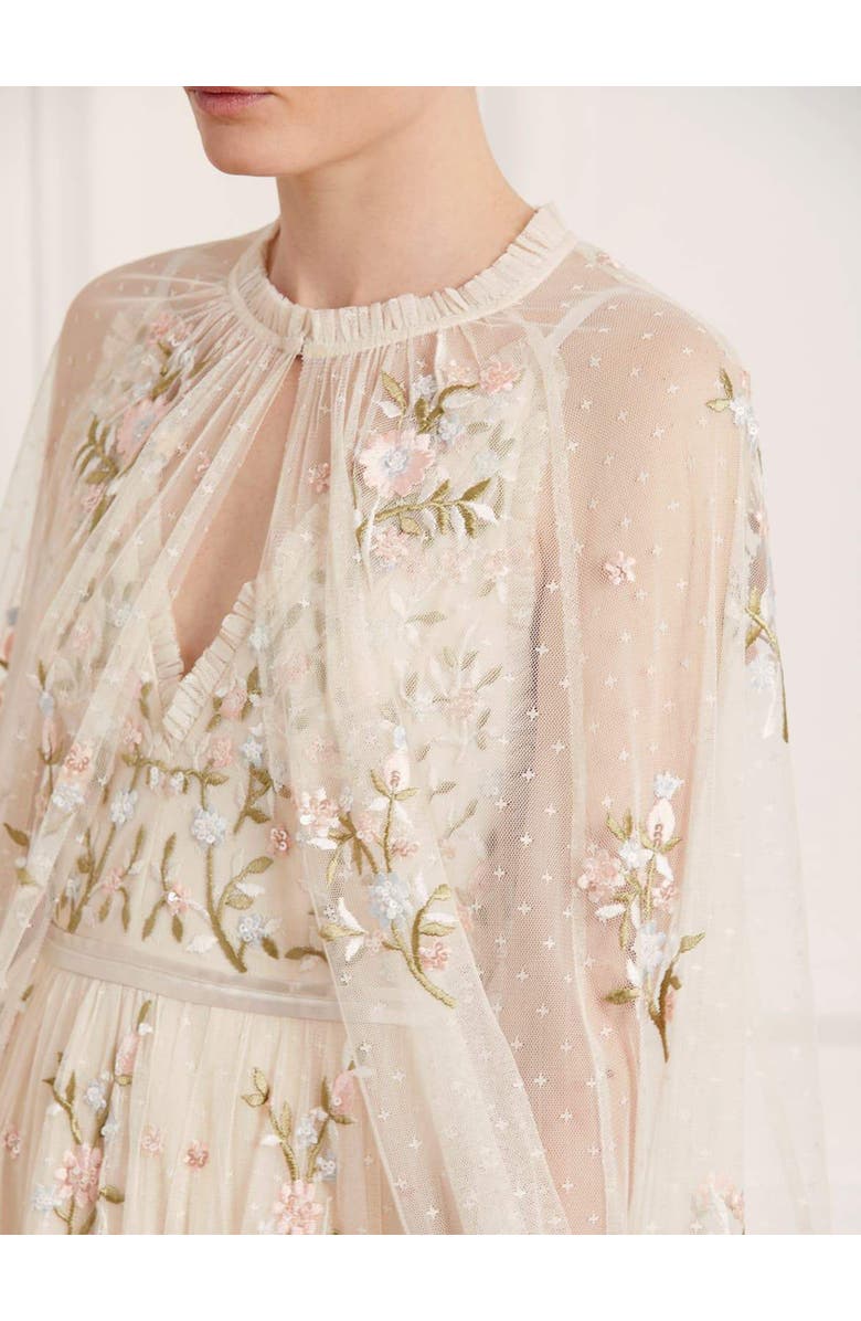 Needle & Thread Petunia Midaxi Cape, Alternate, color, Champagne