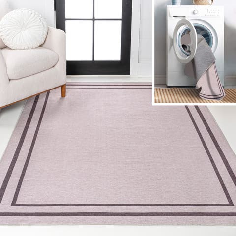 Sloane Classic 2-Stripe Border Washable Area Rug