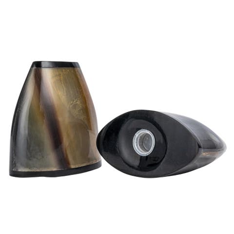 Round Horn Salt and Pepper Shakers, Black